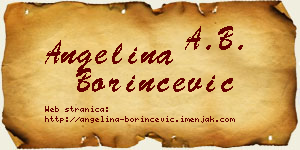 Angelina Borinčević vizit kartica